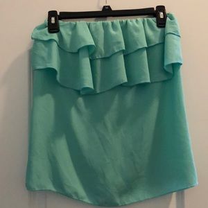 Teal boutique strapless tube top